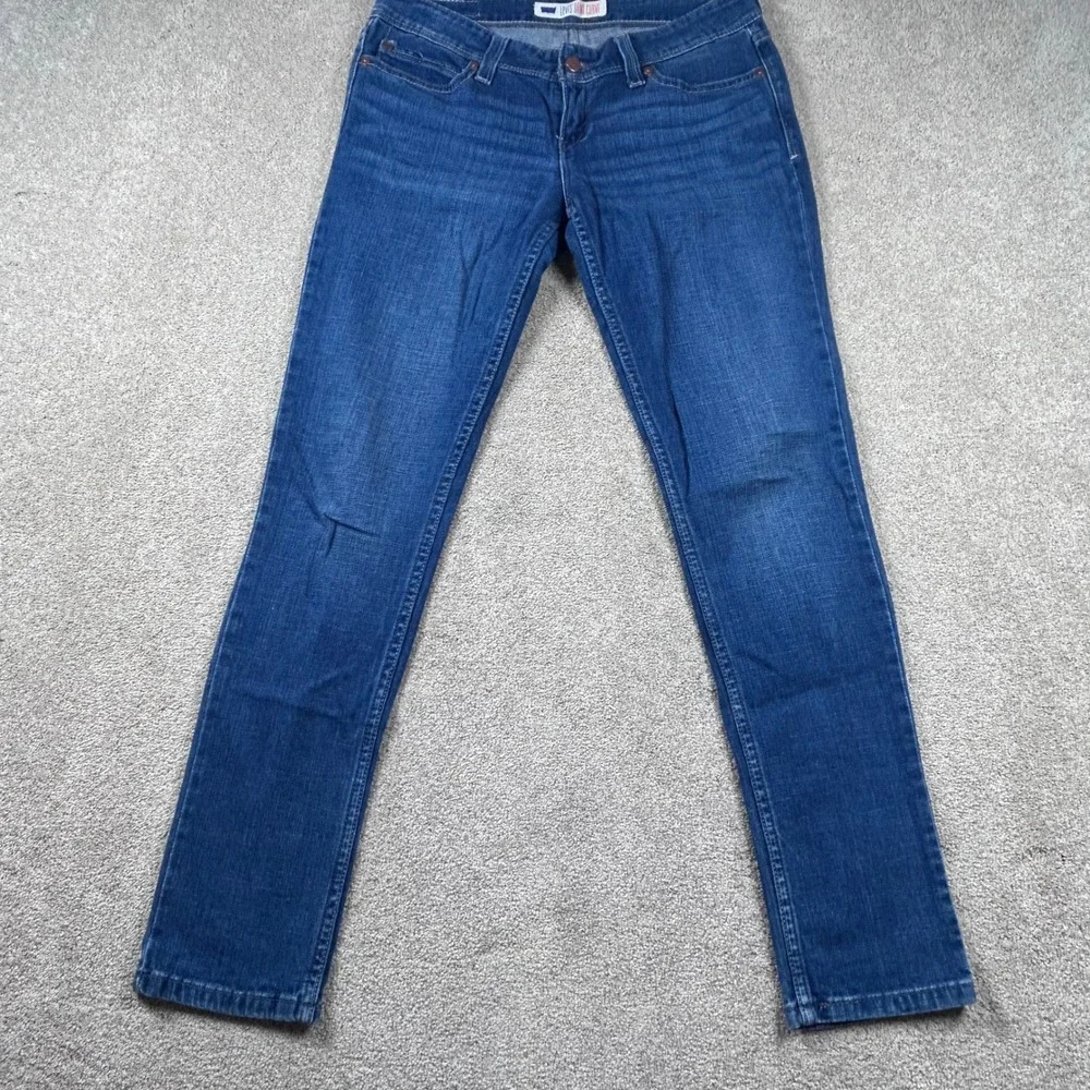 Levis Demi Curve Straight Leg Jeans Medium Wash Blue‎ Denim Size 9M 1487